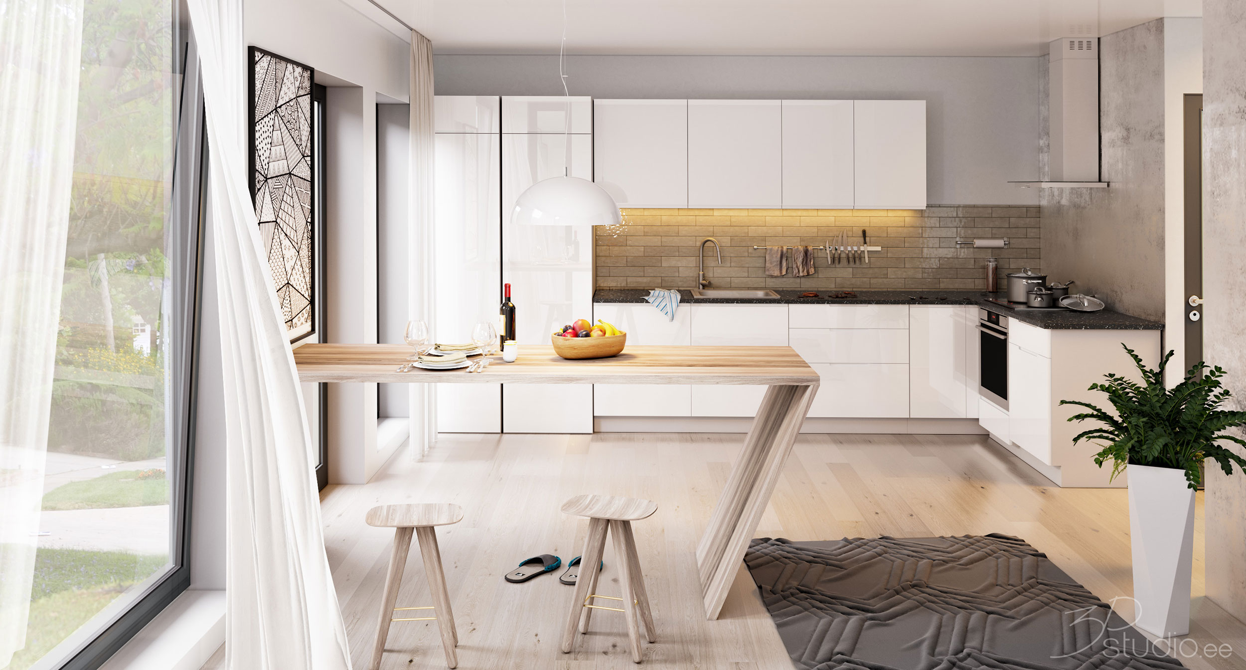 3D, visualisointi, sisustus, suunittelu, Etuniementie, 9b, Espoo, Finland